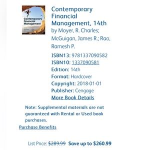 Contemporary Financial Management 14th Edition Loose Leaf College Book